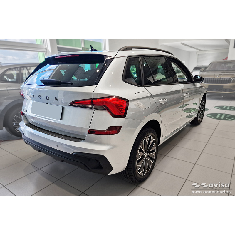 Zwart RVS Achterbumperprotector  Skoda Kamiq Facelift 2023- 'Ribs'