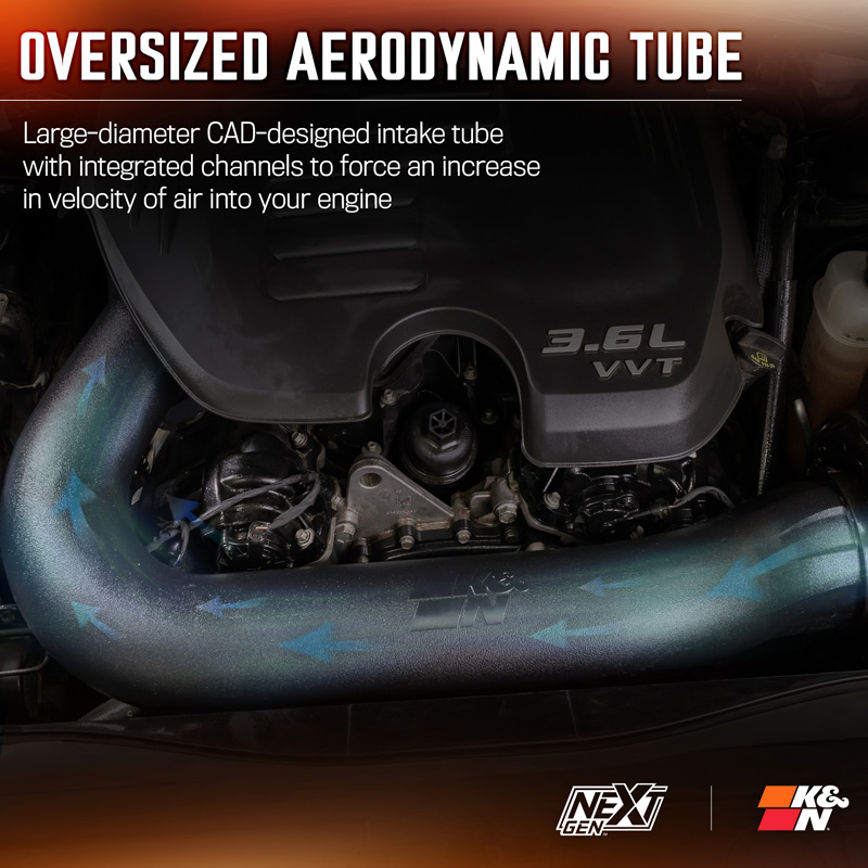 K&N NextGen Cold Air intake  Dodge Charger/Challenger & Chrysler 300(C ) 3.6L V6 2011-2023 (50-2544)