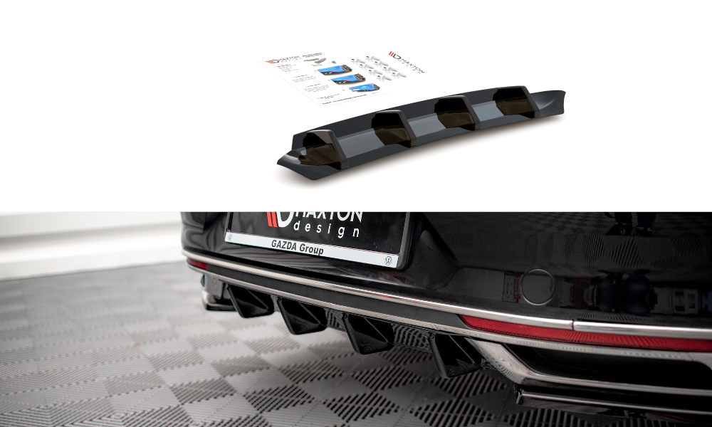 Diffuser VW Passat B8 FL Maxton Glans Zwart