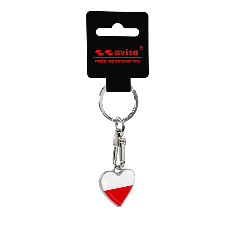 RVS sleutelhanger - 'Heart' Polen