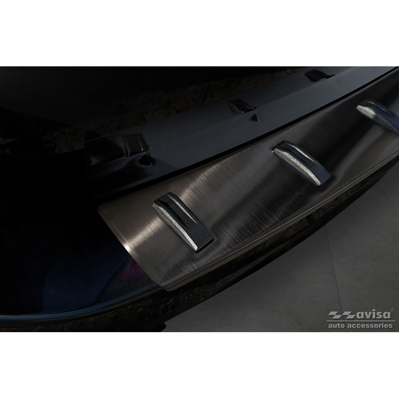 Zwart RVS Achterbumperprotector  BMW 5-Serie (F11) Touring 2011-2013 & Facelift 2013-2017 'STRONG EDITION'