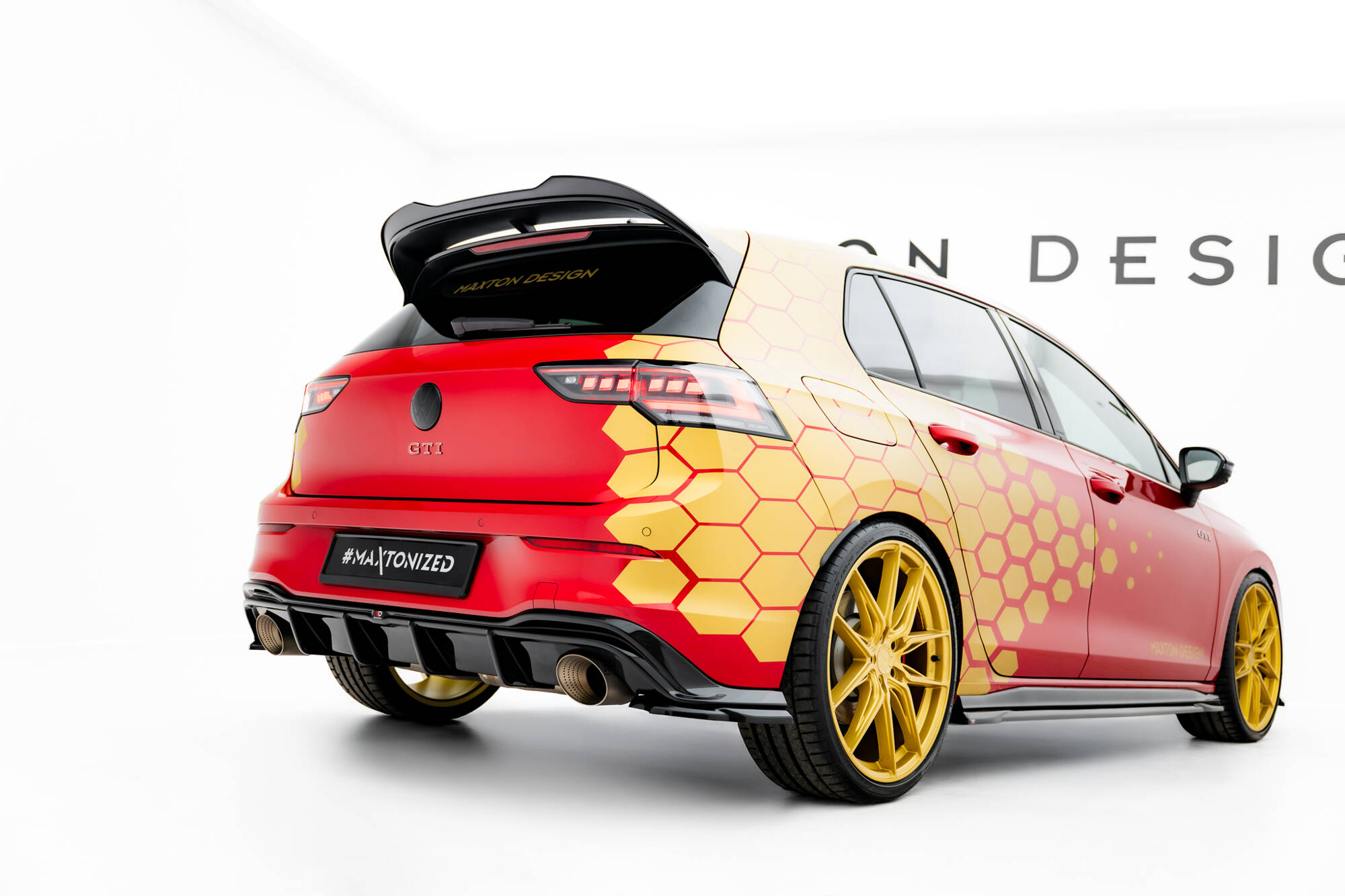 Achter Diffuser Volkswagen Golf GTI Clubsport MK8 Facelift Maxton Glanzend zwart