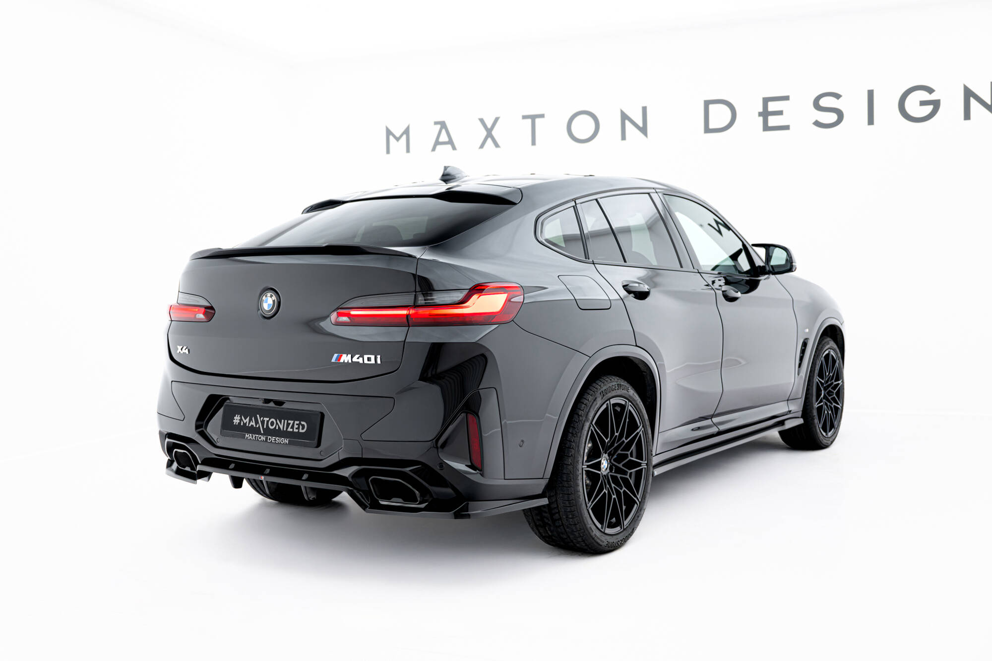 Achter Diffuser V.2 BMW X4 M-Pack G02 Facelift Maxton Glanzend zwart