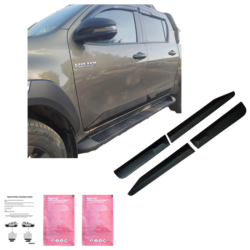 Deurpanelen  Toyota Hilux 8e Gen. 2015- - Versie 2 - Matzwart