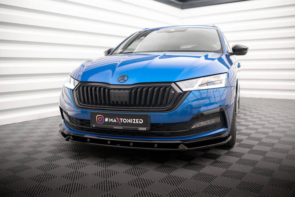 Voorspoiler V.1 Skoda Octavia Sportline Maxton Glans Zwart