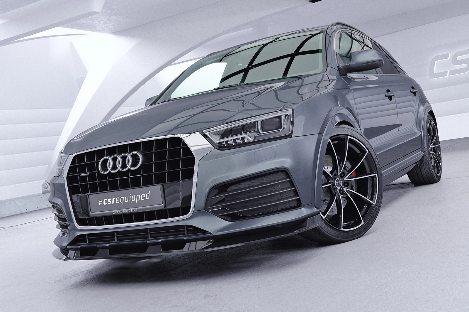 Voorspoiler Audi Q3 (8U) Glans Zwart van CSR Automotive (2014-2018 Facelift)