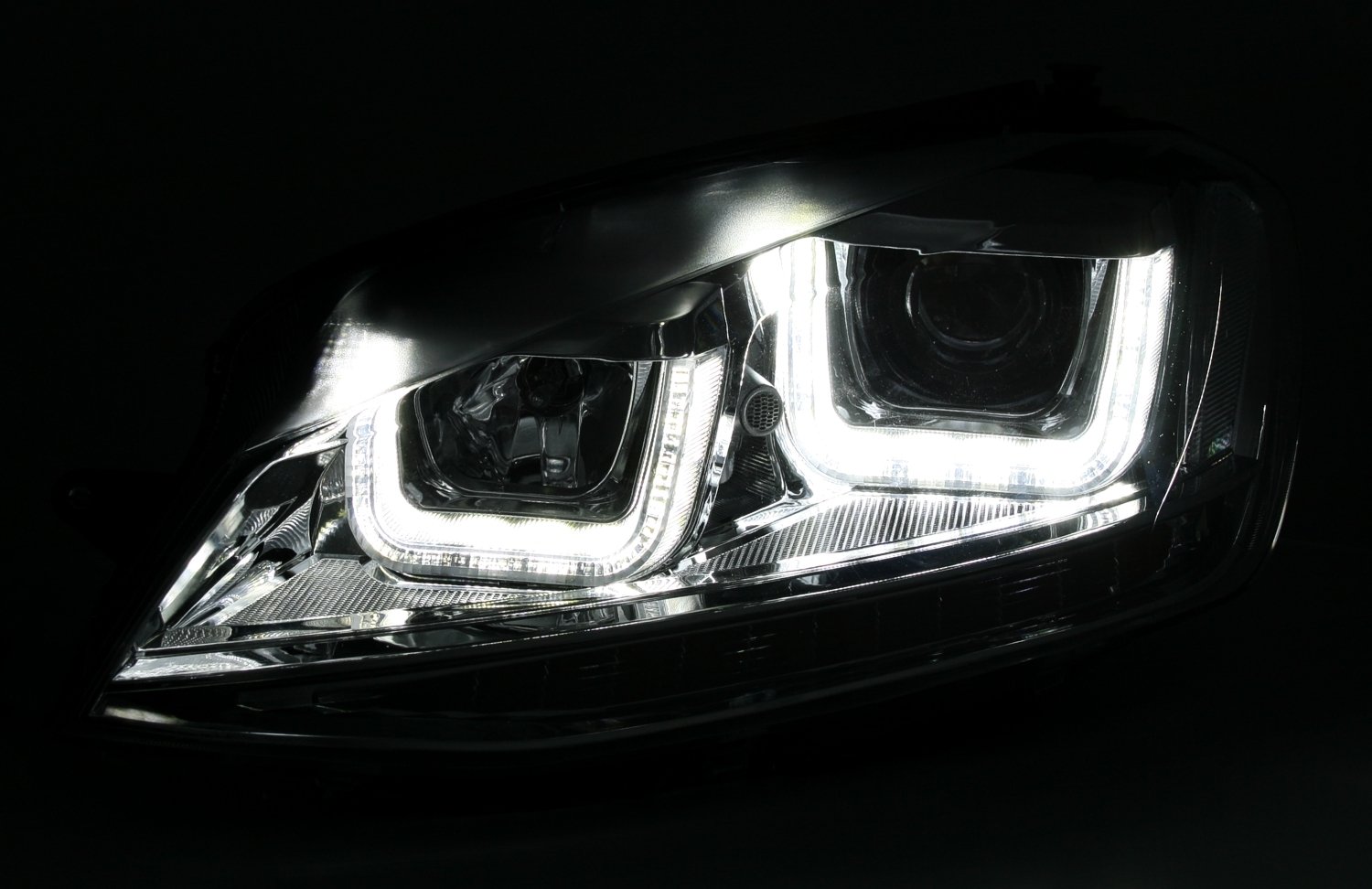 Koplampen VW Golf VII U-Tube LED Black