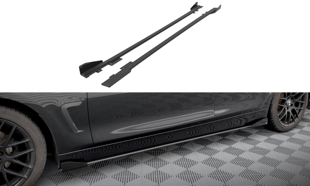 Zijskirts met Canards Street Pro BMW 4 Gran Coupe F36 2014 - 2017 Maxton