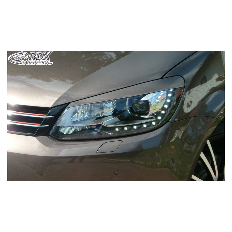 Koplampspoilers  Volkswagen Touran 1T1 Facelift 2011-2014 & Caddy 2010-2015 (ABS)