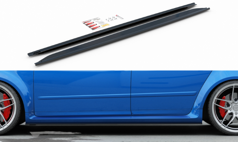 Zijskirts Diffusers Audi RS4 B7 Glanzend Zwart