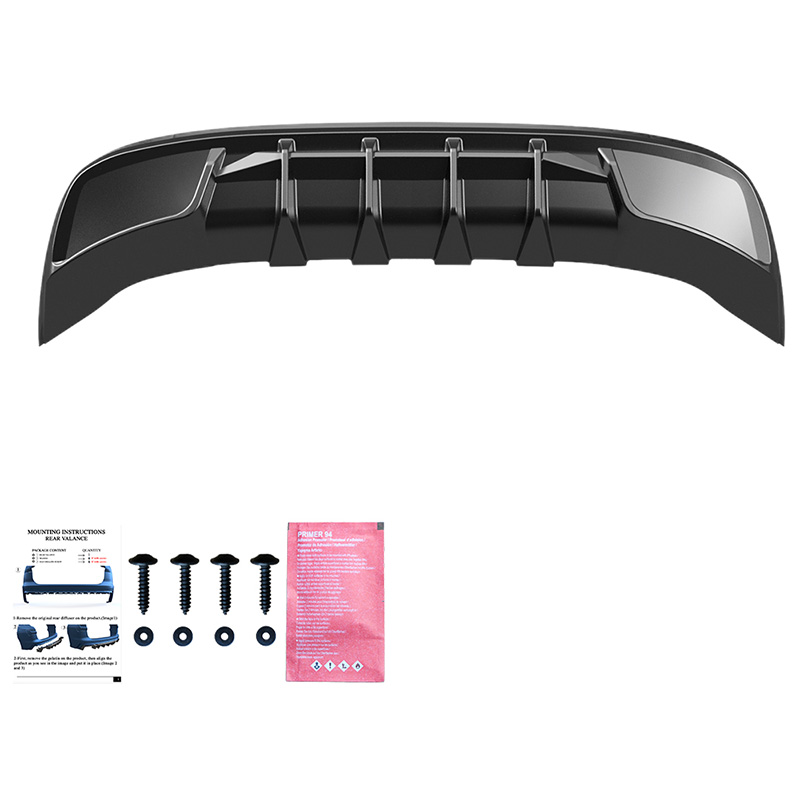 Oneway Achterbumperskirt (Diffuser)  Skoda Kodiaq I (NS7) Sportline 2017-2024 - Glanzend zwart