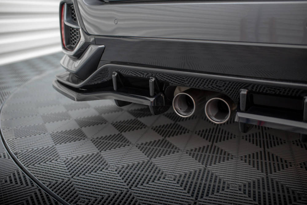 Diffuser met Canards Honda Civic Sport 2020 - 2023 Maxton Glans Zwart