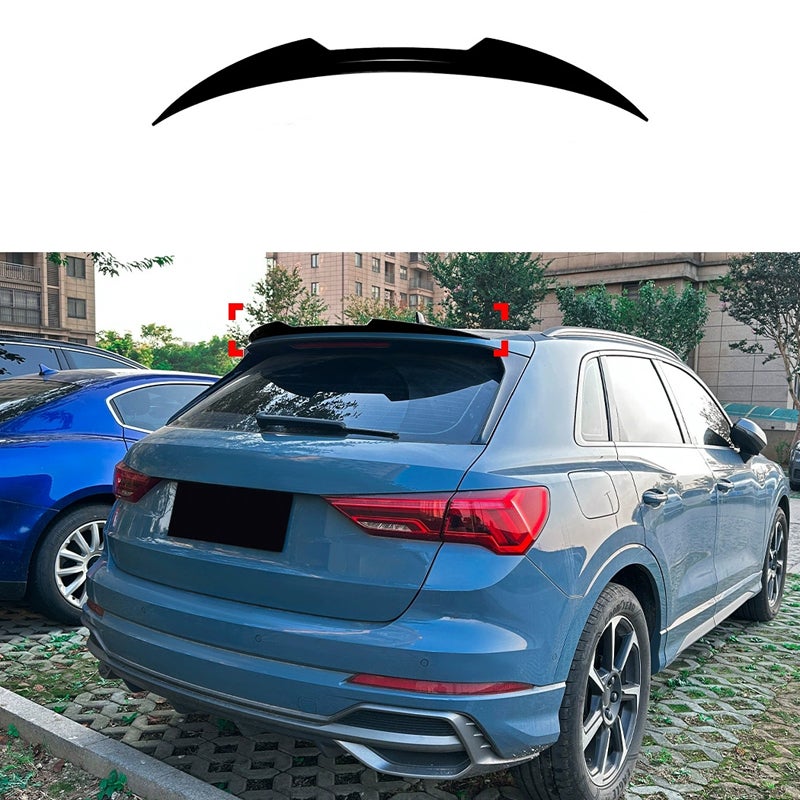 Dakspoiler (Spoiler Cap)  Audi Q3 (F3B) 2019-2025 (ABS Glanzend zwart)