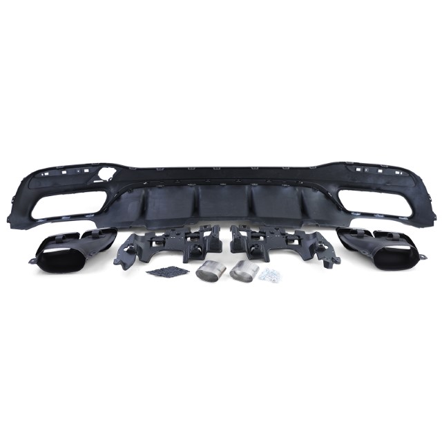 Diffusor Mercedes GLE W166 SUV (15-19) GLE63 Design incl. sierstukken zwart