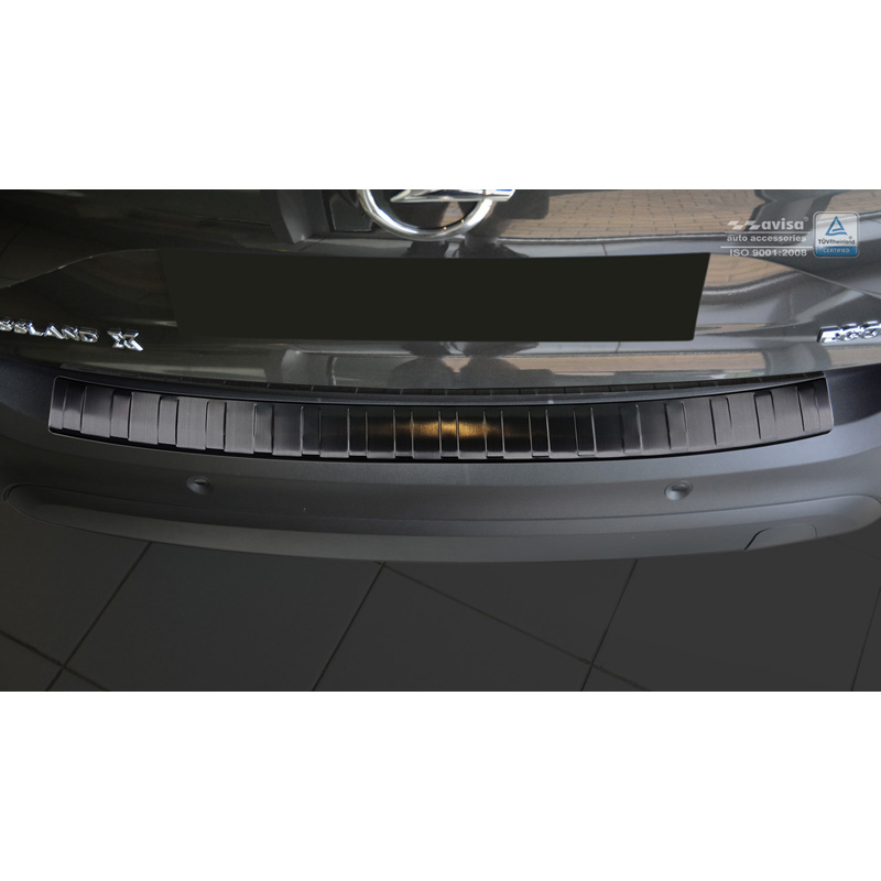 Zwart RVS Achterbumperprotector Opel Crossland 2017- 'Ribs'