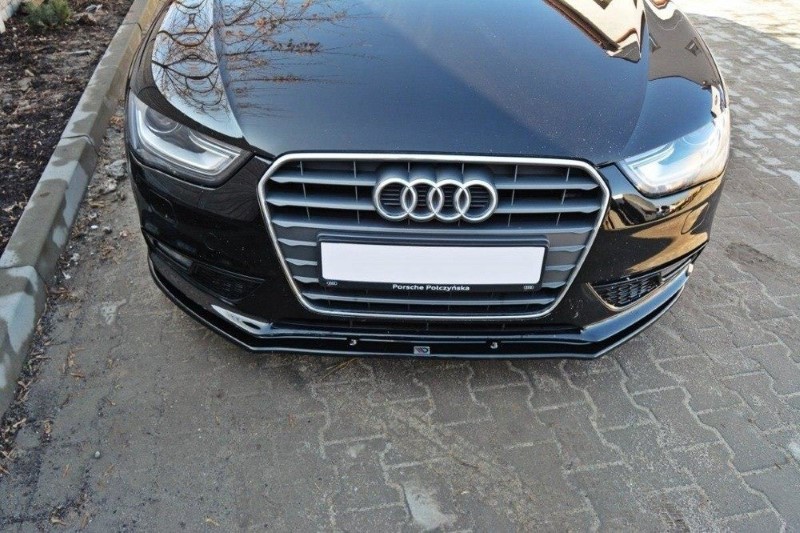 Voorspoiler Audi A4 B8 FL V.1 Glanzend Zwart