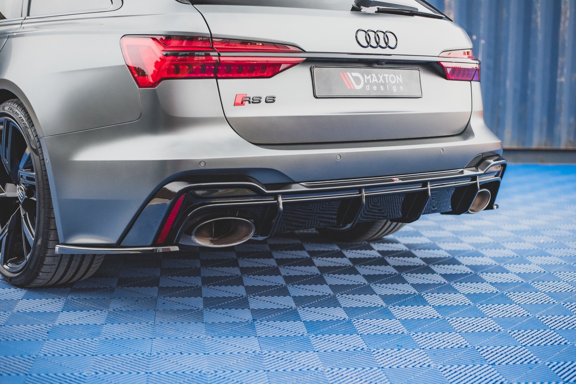 Achter Diffuser Audi RS6 C8 Maxton Glanzend zwart