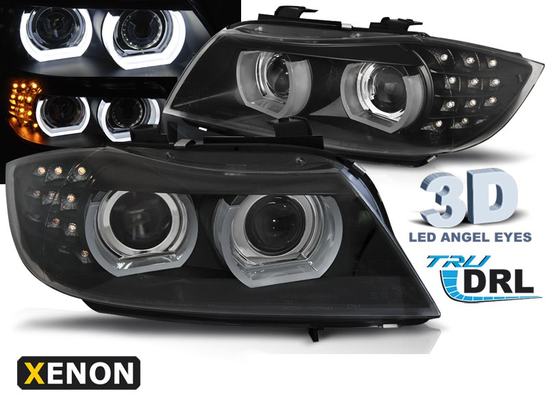Koplampen BMW E90/E91 09-11 Xenon 3D Angel eyes