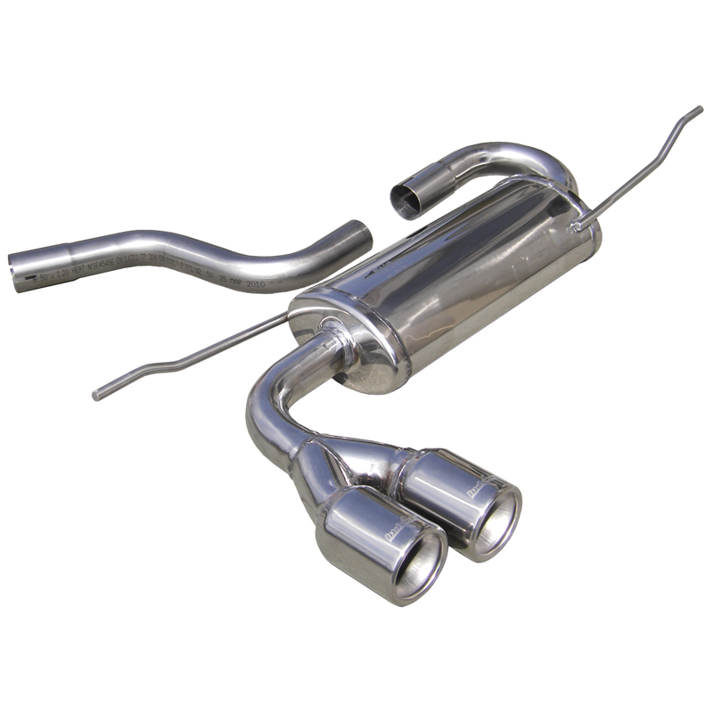 100% RVS Sportuitlaat  Seat Leon 1P 1.6 (102pk) 2005- 2x80mm
