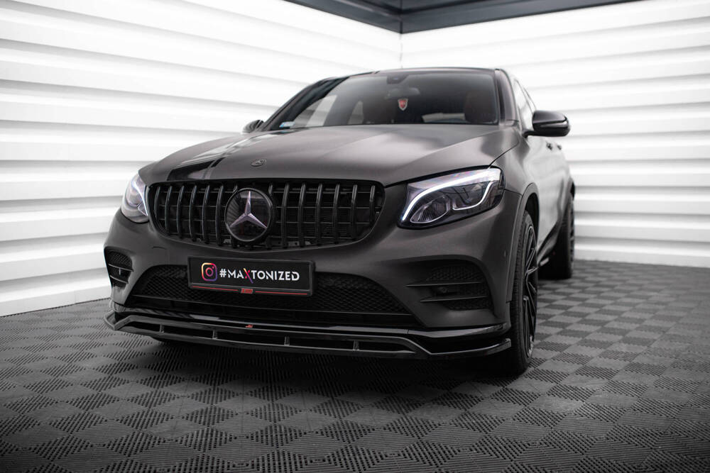 Voorspoiler Mercedes GLC AMG Pakket X253 Maxton Glans Zwart