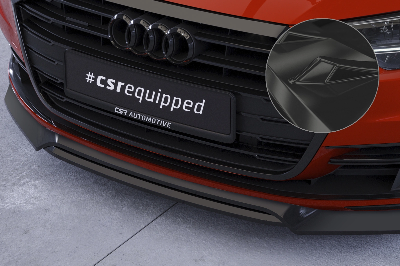 Voorspoiler Audi A8 (D5) Glans Zwart (2017–2021) CSR