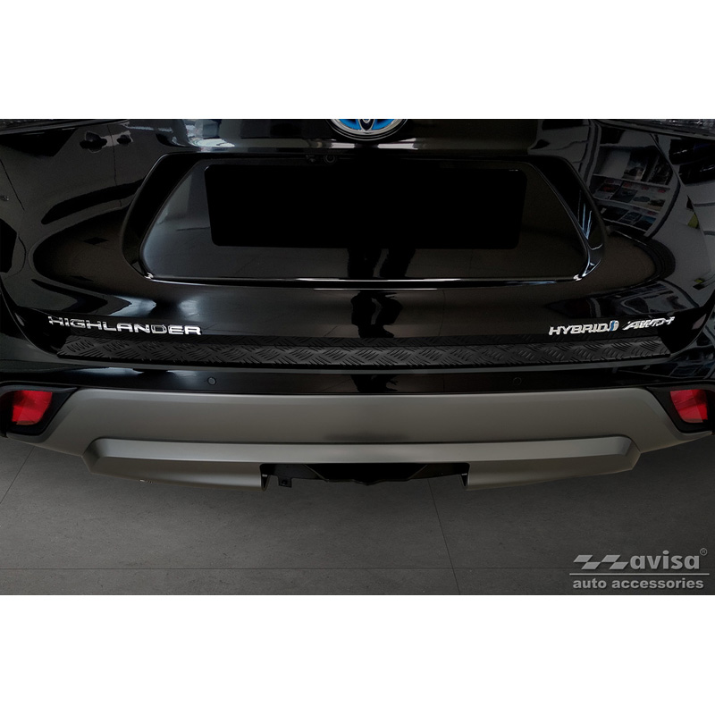 Matzwart Aluminium Achterbumperprotector  Toyota Highlander IV (XU70) 2020- 'Riffled Plate'