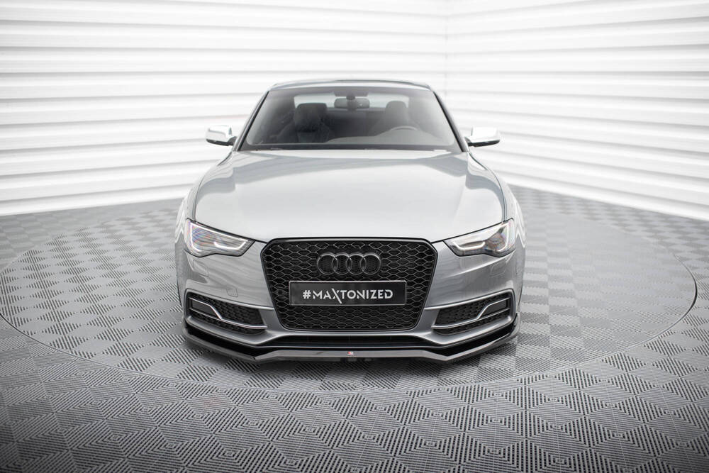 Voorspoiler V.4 Audi A5 S-Line / S5 8T Coupe / Sportback FL Maxton Glans Zwart