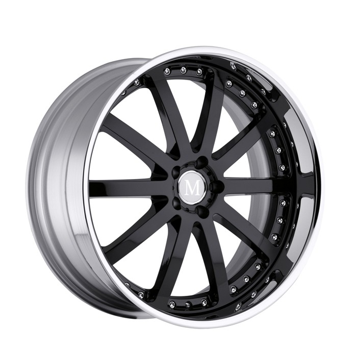 Velgen Mandrus Velo 19x8,5 5x112 ET30 Glanzend Zwart + Chromen R