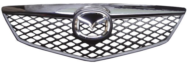 Radiator Grill MAZDA 2 03-07 ZWART/Chroom