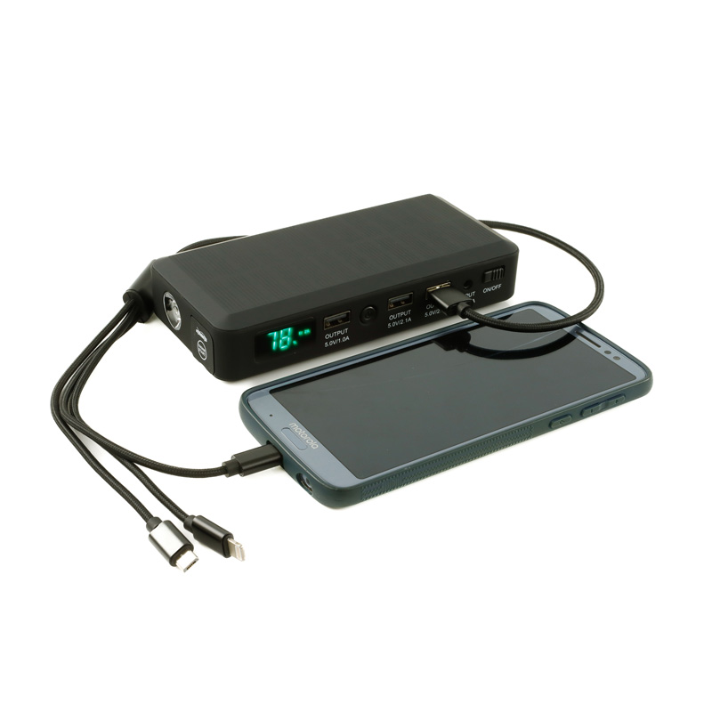 600A Nood-Jumpstarter & Draagbare Powerbank + LED Licht