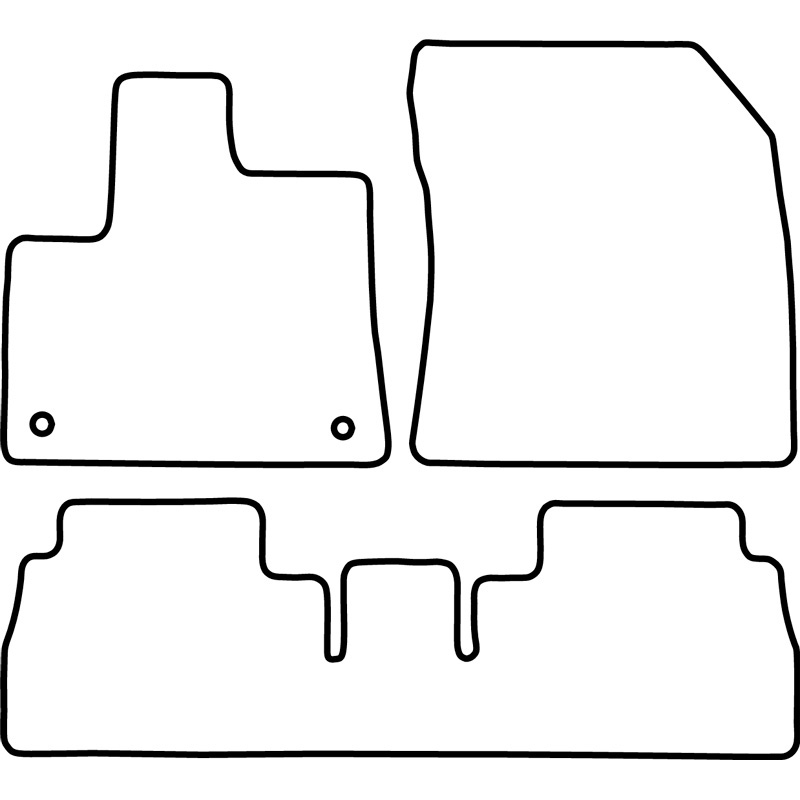 Automatten Velours  Citroën Berlingo Multispace / Opel Combo MPV (Tour) / Peugeot Rifter 2018-9/2019 (3-delig + ronde montageclips)