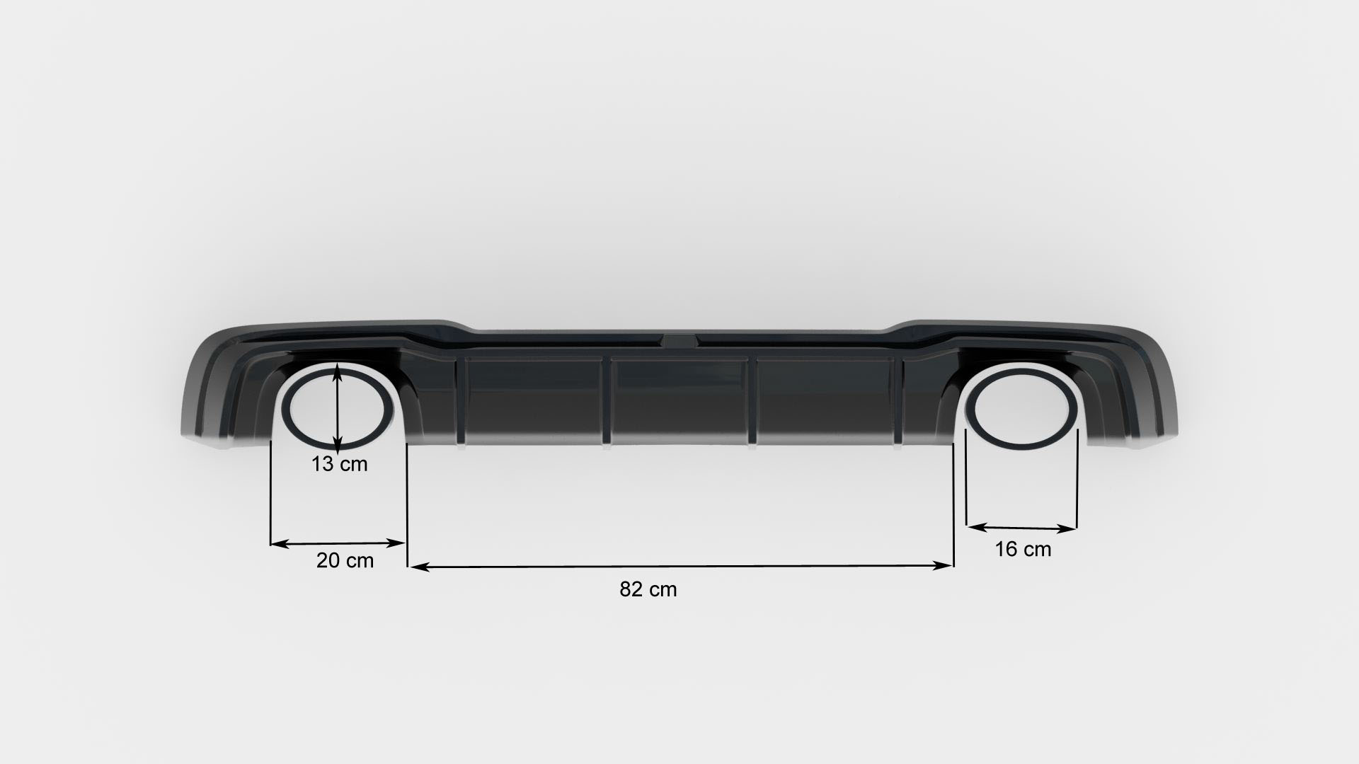 Achter Diffuser V.2 Audi RS3 8V Sportback Facelift Maxton Glanzend zwart
