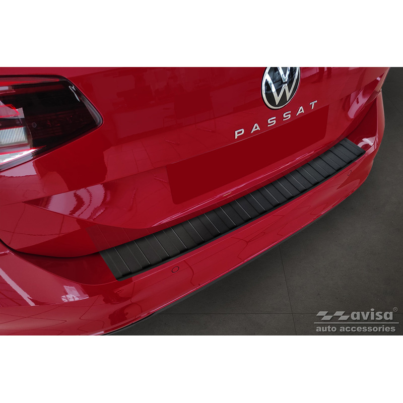 Matzwart RVS Achterbumperprotector  Volkswagen Passat 3G Variant 2014-2023 'Ribs'