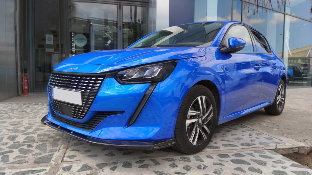 Voorspoiler Peugeot 208 Mk2 (2020-Up) Glans Zwart