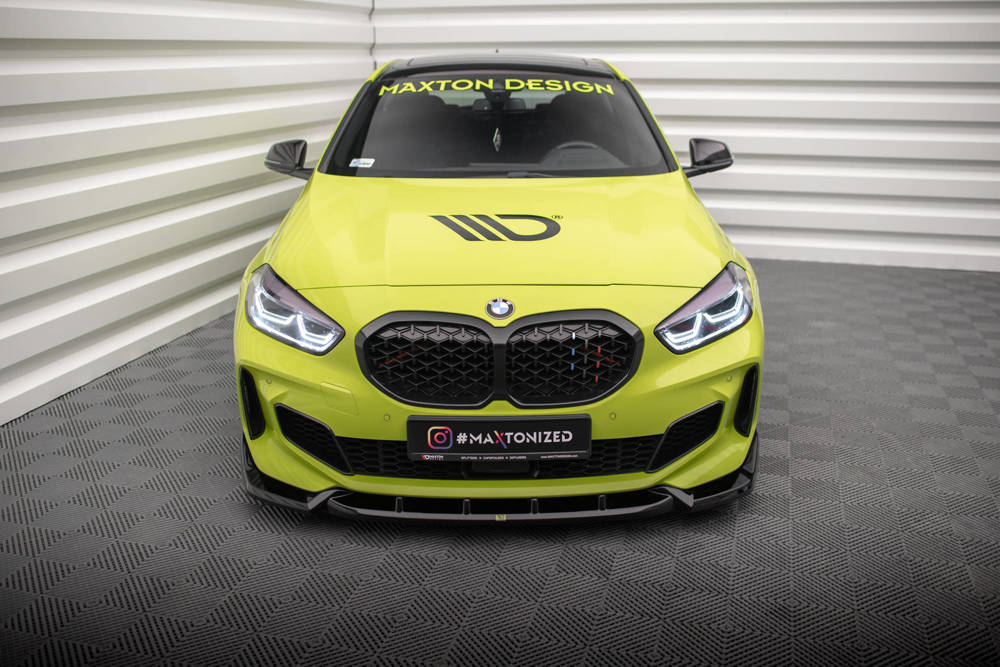 Voorspoiler V.7 BMW 1 F40 M Pakket & M135i Maxton Glans Zwart