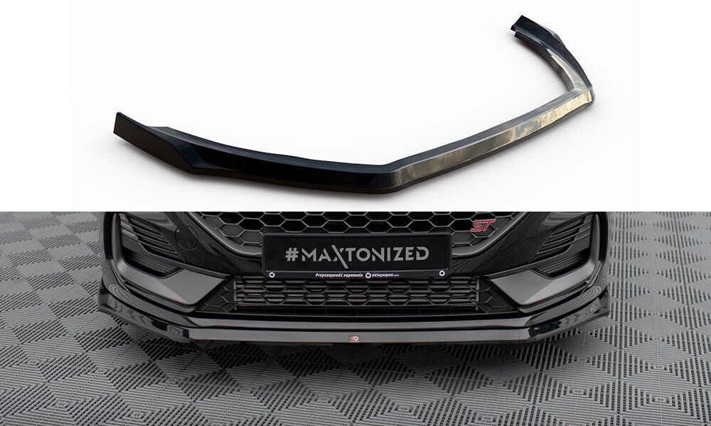 Voorspoiler V.3 Ford Fiesta ST / ST Line Mk8 FL Maxton Glans Zwart