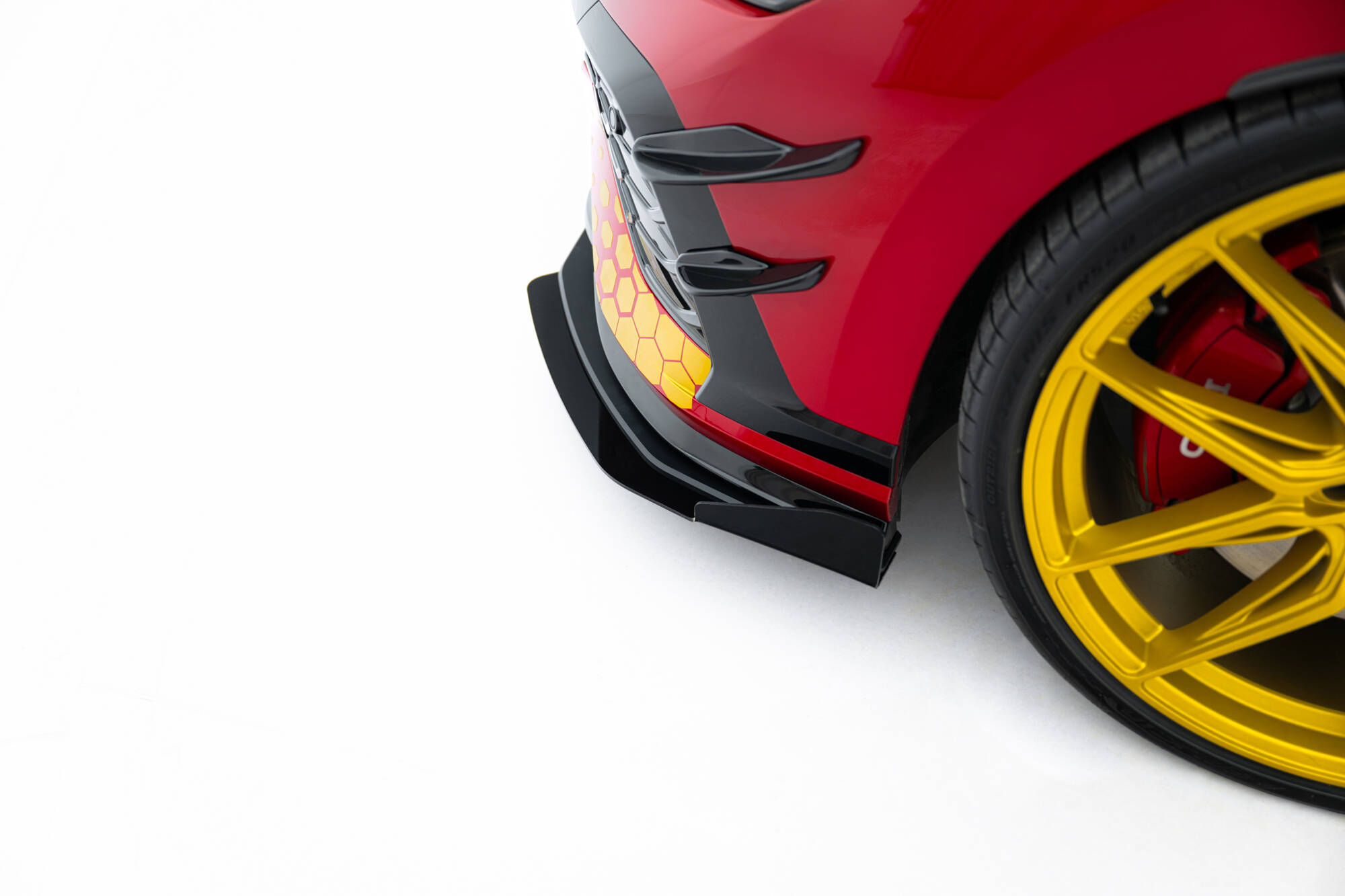 Street Pro Voorspoiler + Flaps Volkswagen Golf GTI Clubsport MK8 Facelift Maxton glanzend zwart