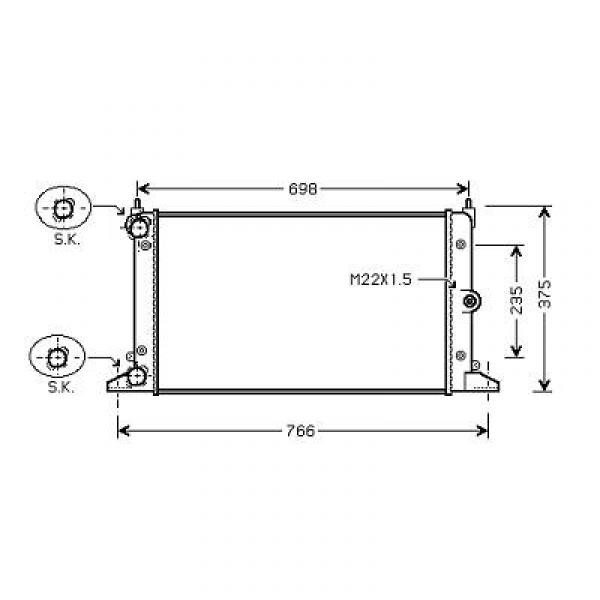 Radiator GALAXY/SHARAN 00-09 635x366x34 1.8.2.0.1.9TDI +/-AC