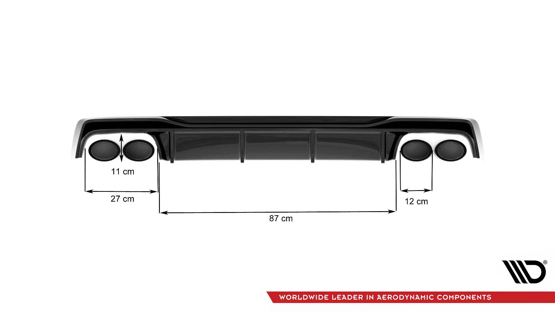 Diffuser Audi A6 C8 S-Line Maxton Glans Zwart Zwarte Sierstukken