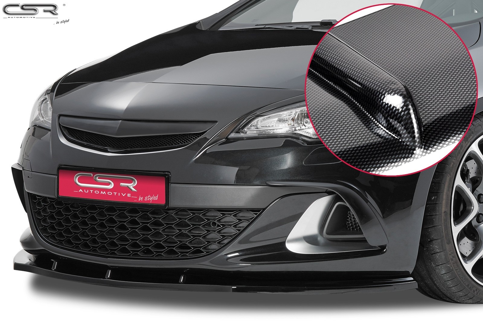 Cupspoilerlip Carbon-look Opel Astra J OPC/GTC CSL130-C