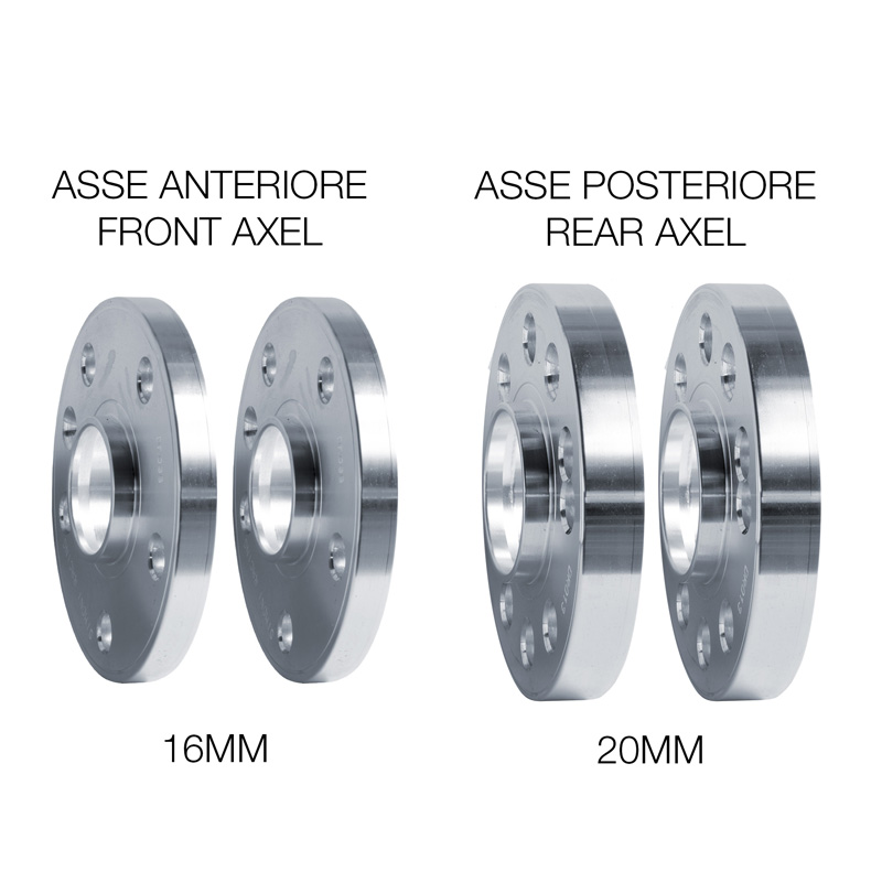 Simoni Racing Aluminium Spoorverbreder Set - 2x16mm(VA) - 2x20mm(AA) (Naaf 57,1mm) inclusief wielbouten -  Audi diversen
