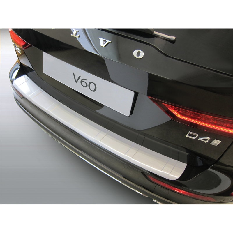 ABS Achterbumper beschermlijst  Volvo V60 II 2018- Zilver 'Ribbed'