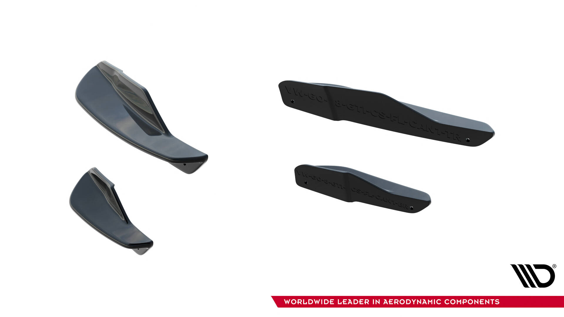 Voorbumper Wings Volkswagen Golf GTI Clubsport MK8 Facelift Maxton Glanzend zwart