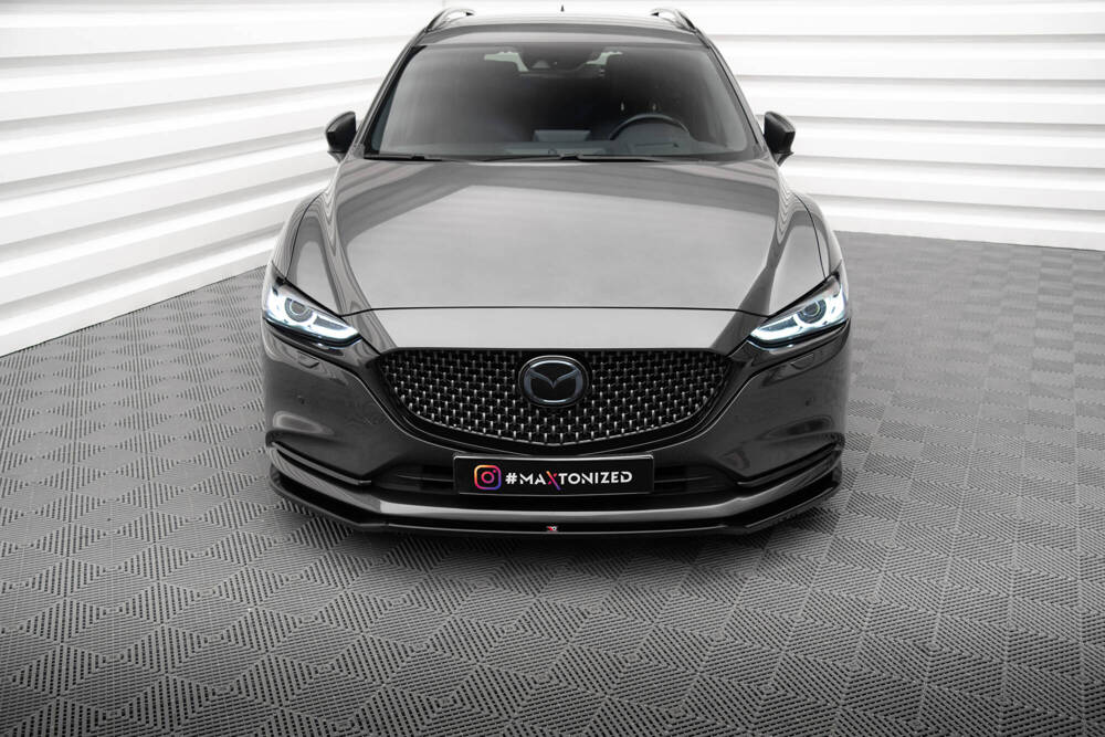 Voorspoiler V.3 Mazda 6 Mk3 FL Maxton Glans Zwart