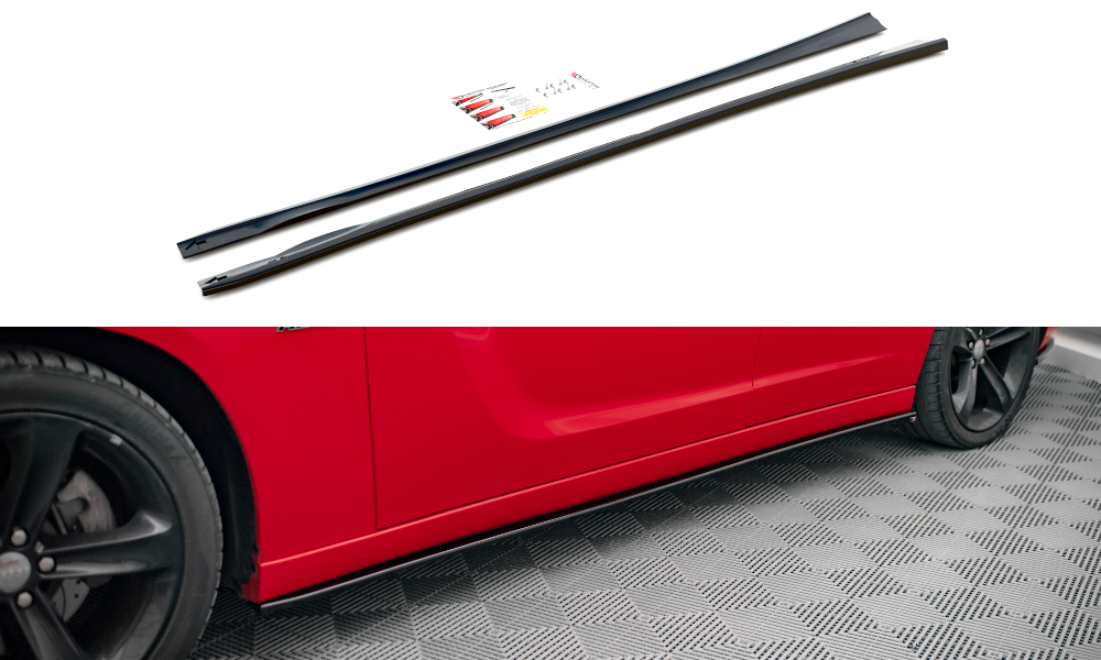 Zijskirts Dodge Charger RT MK7 FL Maxton Glans Zwart