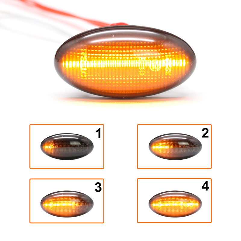 Set LED Zijknipperlichten  Peugeot diverse modellen - Rookgrijs- incl. Dynamic Running Light