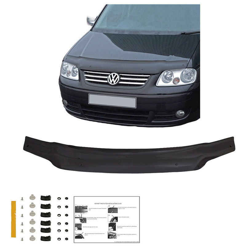 Motorkapbeschermer (steenslagcover)  Volkswagen Caddy MK3 2004-2010 - Glanzend zwart
