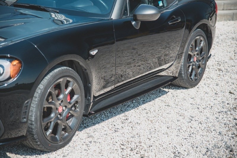 Zijskirts Diffusers Fiat 124 Spider Abarth Glanzend Zwart
