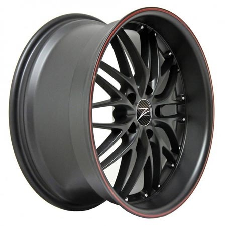 Z-Performance Two Matte Black - Red Stripe 9x18 5x120 ET38 Velge