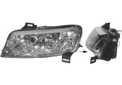 koplamp, H7+H7+H1, 3 drs, rechts,-12/2003 Fiat Stilo, 2001-2007